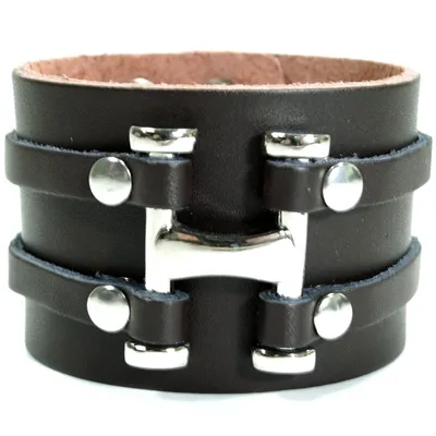 Produktbild von CJBB1910 Herren Armband Leder braun 21 cm