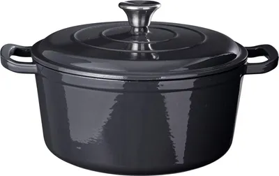 Produktbild von Cookinglife Bräter Gusseisen 26 cm / 4,4 L - Schmortopf Induktion Grau