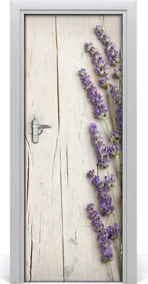 Produktbild von Tulup Türaufkleber 75x205 cm Dekorative Aufkleber Selbstklebend Wasserdichte Tapete Abnehmbar Schlafzimmer Wohnzimmer Wohnkultur - Hölzerne Wandtattoo Lavendel