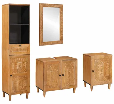 Immagine prodotto di Maison Exclusive - Set di mobili da bagno con mensola 4 pezzi Legno composito marrone