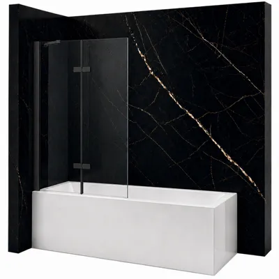 Produktbild von Silla Garett Badewannenaufsatz 100x150 cm Schwarz, 2-teilig faltbar, Nano