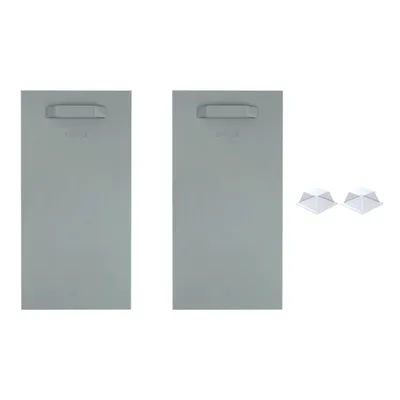 Produktbild von Selbstklebendes Befestigungsset Bilderhalter Haftbleche - 2x Halter 200x100mm + 2x Silikonpuffer