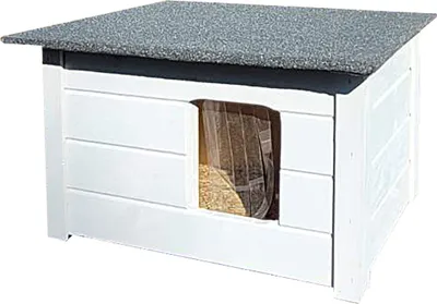 Immagine prodotto di Cuccia per cani e gatti Woodok, isolata, in legno di abete grigio chiaro