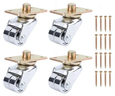 Produktbild von 4 Stück Klavierrollen, 360 Grad drehbar, Schwenkrollen für Möbel, Regale, Sofas