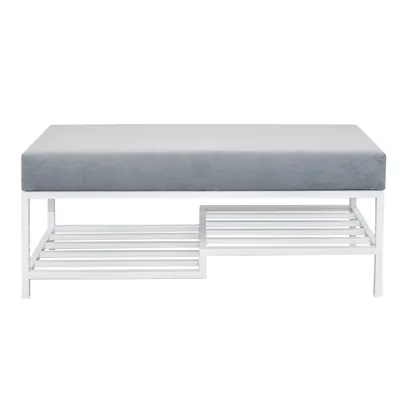 Produktbild von Design Möbel - Sitzbank 80 cm - Industrial Stil - Gepolsterte Bank mit Ablage - Loft Design - Stahlkonstruktion