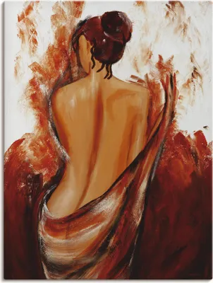 Produktbild von ARTland Leinwandbild Frau in rot Größe: 45x60 cm