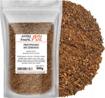 Zdjęcie produktu dla PRZYPRAWA DO ŻEBEREK 500g Aromatyczna mieszanka ziół do grilla Kol-Pol