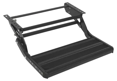 Zdjęcie produktu dla Schodki do kampera/przyczepy kempingowej - pojedynczy, wysuwany schodek o wymiarach 55x21 cm - udźwig 200 kg - do pojazdów z prześwitem 40–60 cm - montaż pod podłogą - kolor czarny