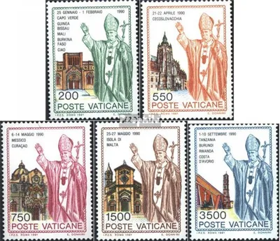 Produktbild von Briefmarken Vatikanstadt 1991 Mi 1046-1050 (kompl.Ausg.) postfrisch Pabstreisen