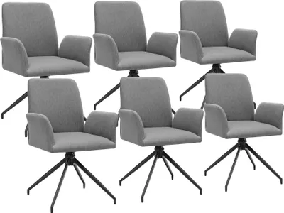 Image de Fauteuil pivotant DAYA rembourré - gris anthracite, Lot de 6