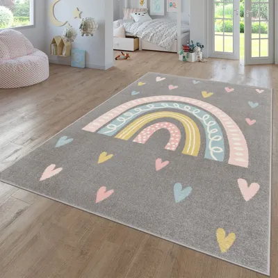 Produktbild von TT Home Teppich Kinderzimmer Kinderzimmerteppich Junge Mädchen Kinderteppich Modern Soft Größe 133x190 cm