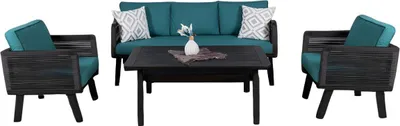 Produktbild von Sitzgruppe Gartenmöbel Lounge Set Сouch Sessel Couchtisch Seladon Holz 4tlg