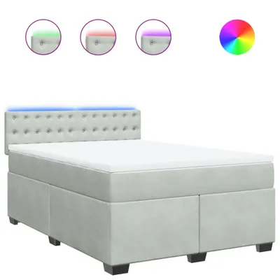 Produktbild von vidaXL Boxspringbett mit Matratze Hellgrau 160x200 cm Samt