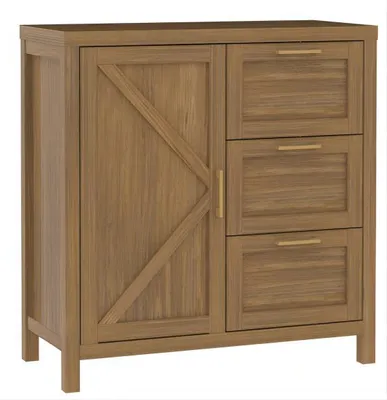 Immagine prodotto di Comò con cassetti, mobiletto laterale, versatile, capiente, comò dal colore vintage marrone, realizzato in MDF/pannello truciolare di alta qualità