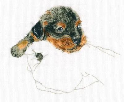 Immagine prodotto di Set per punto croce RTO "Calore nelle mani, cucciolo" M818, schema contato, 15,5x12,5 cm