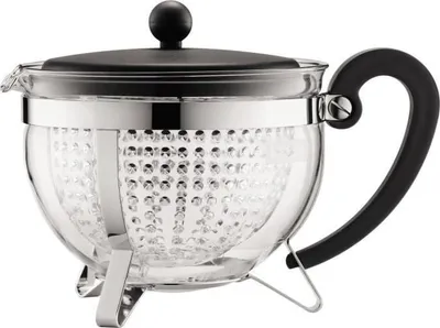 Produktbild von Teekanne, BODUM Chamboard, 1.3 L, Kunststoff Sieb, Schwarz, Borosilikatglas