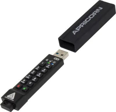 Obrázok produktu pre Apricorn ASK3, 8 GB, USB Typ-A, 3.2 Gen 1 (3.1 Gen 1), 77 MB/s, Čiapky, Čierna