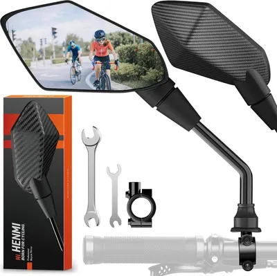 Image de HENMI Miroir vélo E-Bike HD Miroir convexe flexible Rétroviseur vélo Guidon