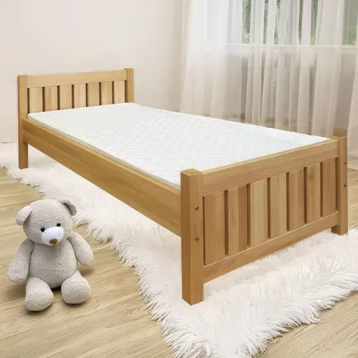 Produktbild von Kinderbett 100 x 200 cm | Massivholz: Buche | Natur Lackiert