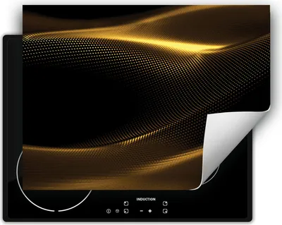 Produktbild von DarHaus Herdabdeckplatte 70x52 cm Anti Rutsch Matte Aufrollbar, Muster - Gold