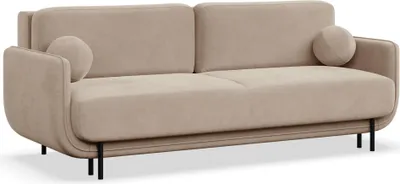 Image de Selsey Ovals - Canapé-lit 3 places en velours, Beige