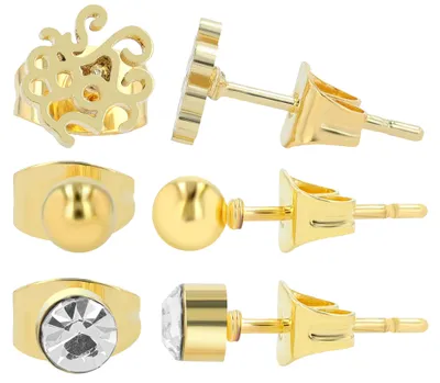Produktbild von Akzent Damen Ohrring Soleil Ohrstecker Ohrringe Edelstahl gold Damen wasserfest