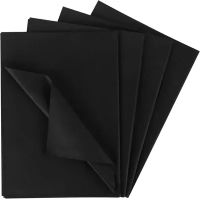 Productafbeelding van Zijdepapier Vellen - Knutselpapier Cadeaupapier - Cadeaus Verpakken - Scheurvast Kleurecht - 100 Stuks 50x35cm - Zwart