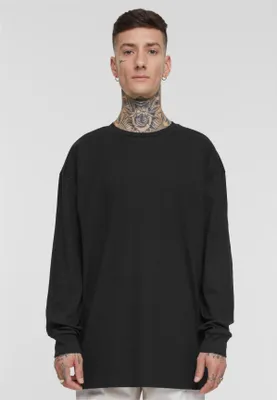 Produktbild von Urban Classics TB6418 | Organic Boxy Rib Longsleeve Langarmshirt Herren - Farbe: Black - Größe: XXL