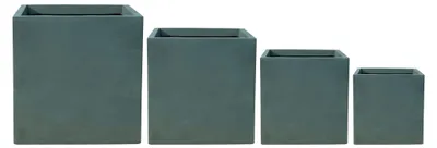 Produktbild von Provencelia Beton Pflanzkübel Kubix Dunkelgrün, 60 x 60 x 60 cm, frostbeständig, Outdoor, Terrasse, winterfest, Garten, modern