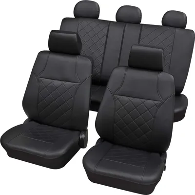 Produktbild von Auto Sitzbezüge Universal Komplett Set 15-teilig - Arizona schwarz, Eco Class mit SAB 2 Vario Plus | Autositzbezüge / Schonbezüge von PETEX