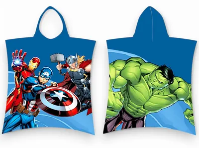 Produktbild von Avengers Badeponcho 50 x 115 cm Baby & Kinder Marvel Kapuzenhandtuch - Baumwolle