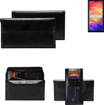 Produktbild von K-S-Trade Handy Hülle kompatibel mit Xiaomi Redmi Note 7 Pro Schutz Hülle Tasche Schutz Case Handytasche Kunstleder schwarz, 1x
