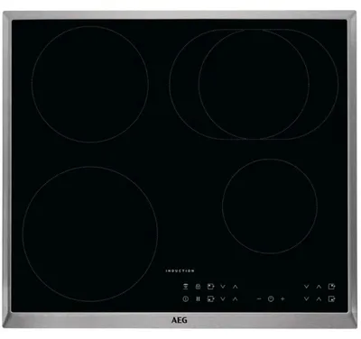Obrázek produktu pro AEG IKB6431AXB, Černá, Vestavěné, 57.6 cm, Indukční varná deska se zónami, Sklo, 4 zóna/zón