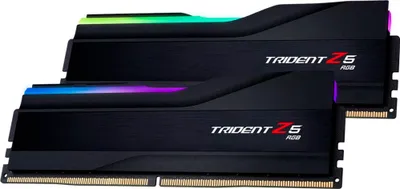 Image de G.Skill Trident Z5 RGB - DDR5 - Kit - 64 Go : 2 x 32 Go - DIMM 288-PIN - 6800 MHz / PC5-54400 - CL34 - ECC on-die - noir mat (F5-6800J3445G32GX2-TZ5RK)
