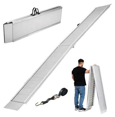 Produktbild von TRUTZHOLM Auffahrrampe extralang 307 cm klappbar Traglast 450 kg Alu geriffelte Motorradrampe
