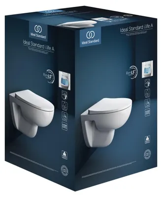 Immagine prodotto di Ensemble WC Ideal Standard i.life A, RimLS+, avec siège de WC Universal à fermeture douce, blanc, T467001, T467001
