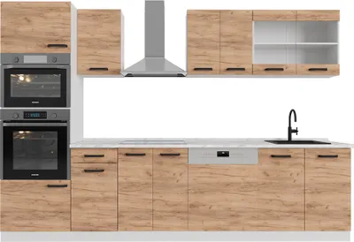 Produktbild von Küchenzeile Vicco R-Line Goldkraft Eiche 300 cm ohne Arbeitsplatte, Model 52216