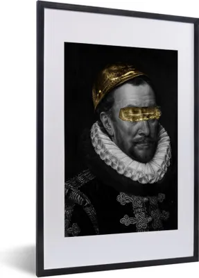 Produktbild von MuchoWow® MuchoWow® Gerahmtes Poster Wilhelm von Oranien - Adriaen Thomasz - Schwarz - Weiß 40x60 cm - Poster mit zchwarzem Bilderrahmen - Poster in Rahmen