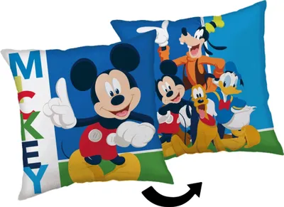 Image de Jerry Fabrics Coussin décoratif 35x35 Mickey et ses amis Mickey Mouse et ses amis bleu double face