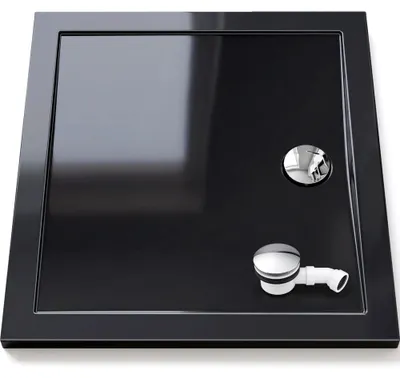 Produktbild von Mai & Mai Duschwanne Duschtasse Faro in Schwarz inkl. Ablaufgarnitur 02, Form: Rechteckig, BTH: 80x90x4cm