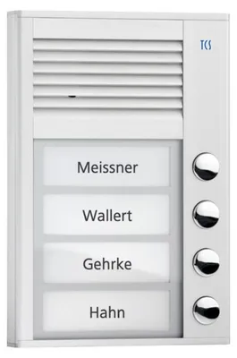 Produktbild von TCS AG TCS Audio Außenstation PAK04-EN 4 Tasten 1-reihig AP silber