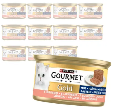 Produktbild von Purina Gourmet Gold Mousse mit Lachs 12x85g Nassfutter für Katzen