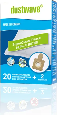 Produktbild von 20x dustwave® Staubsaugerbeutel passend für Hoover Brave BV71_BV00. BV71_99 Staubsauger, Beutel-Typ L 36 inkl. Filter / Markenfiltertüten -  Germany