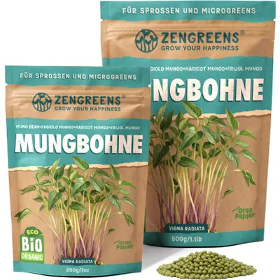 Produktbild von ZenGreens® Sprossen- & Microgreens-Samen - Mungbohne - 500g