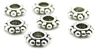Produktbild von Vintageparts Großlochperlen Ring antik silberfarben 12 mm