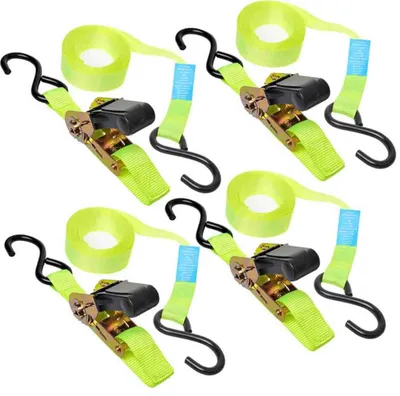 Produktbild von ProPlus 4er-Set Spanngurte mit Ratsche + 2 Haken 5 m 320205