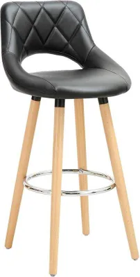 Image de Tabouret de bar Deluxe vert aspect cuir avec dossier