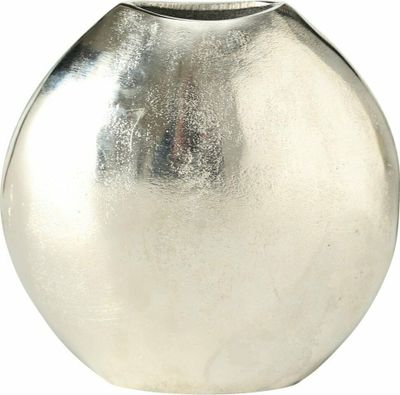 Dekovase Vase silber Metall Deko Metallvase Tischdeko Aluminium massiv Rund