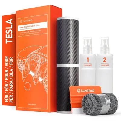 Image de Film de protection en carbone noir pour les moulures de portes du Tesla Model Y, modèles 2020-2026