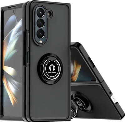 Immagine prodotto di Per Samsung Galaxy Z Fold5 5G TPU / PC Design Ring Magnet Cover Custodia del telefono cellulare Casi Nero Nuovo
